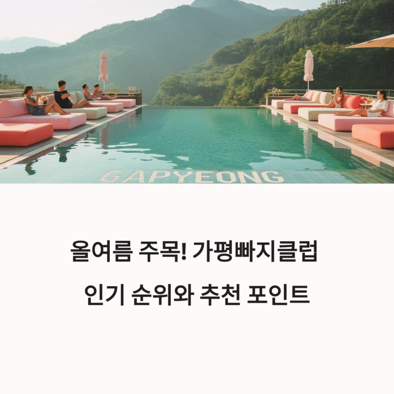 올여름 주목! 가평빠지클럽 인기 순위와 추천 포인트