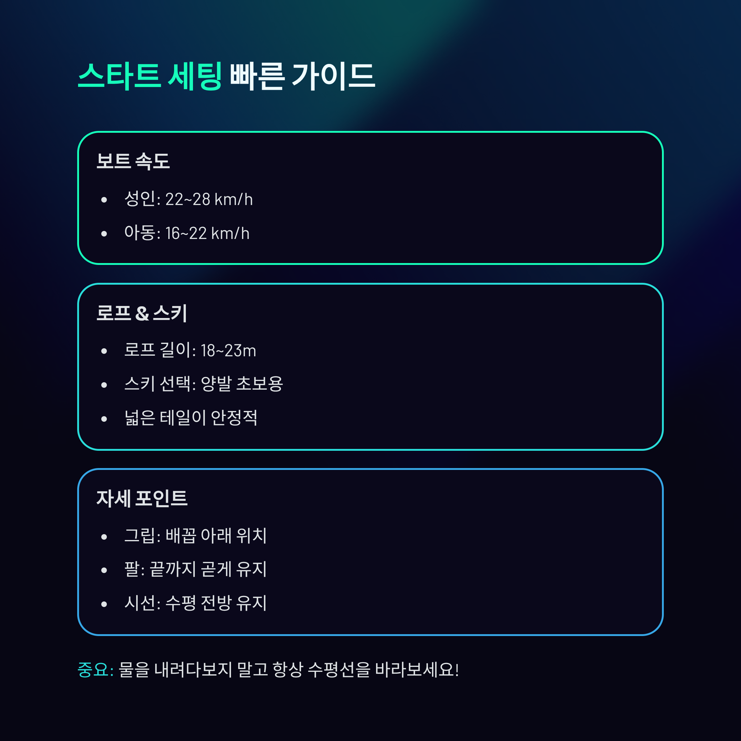 수상스키 강습 1시간 만에 성공하는 비결은 이것!