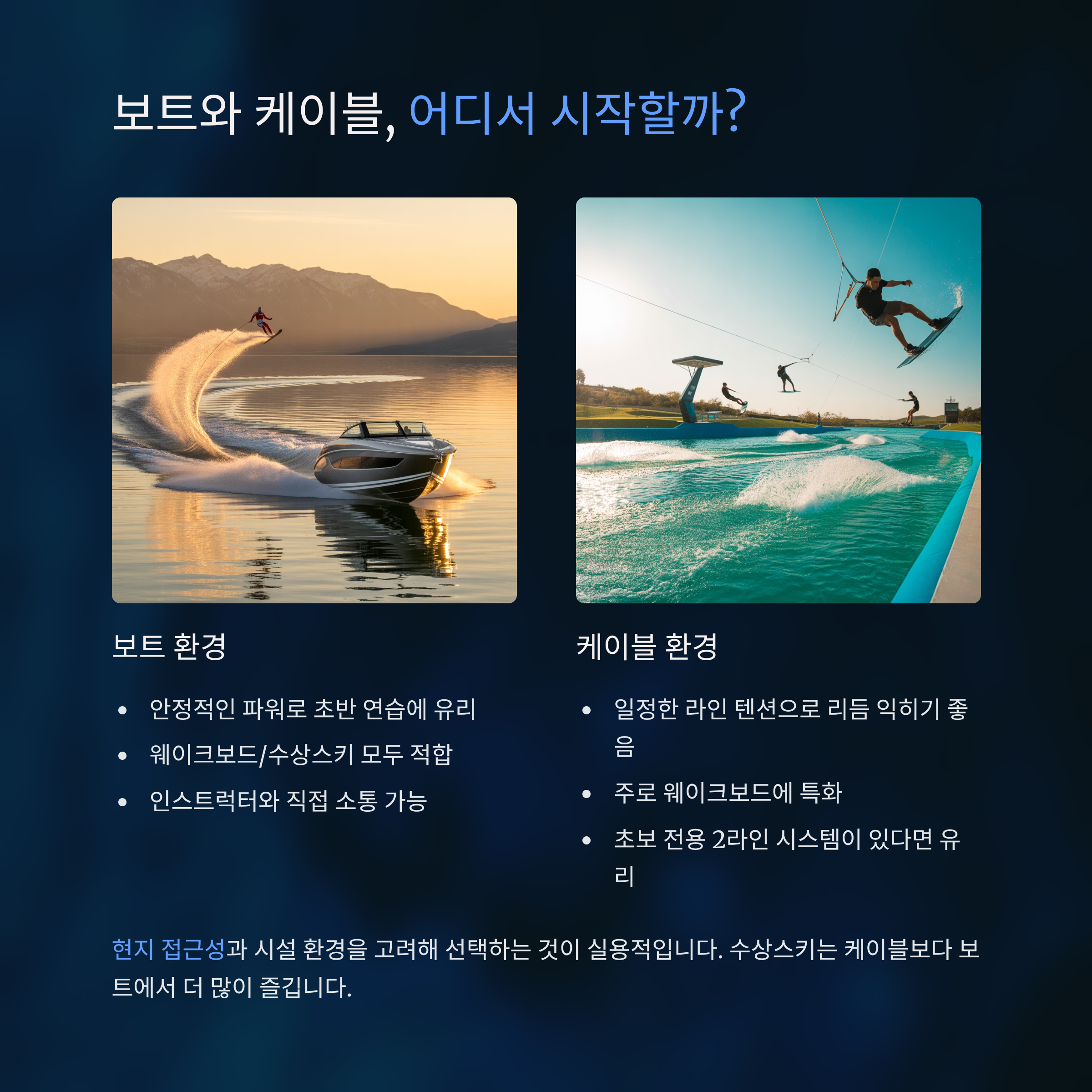 웨이크보드와 수상스키, 입문자가 선택하기 좋은 건?