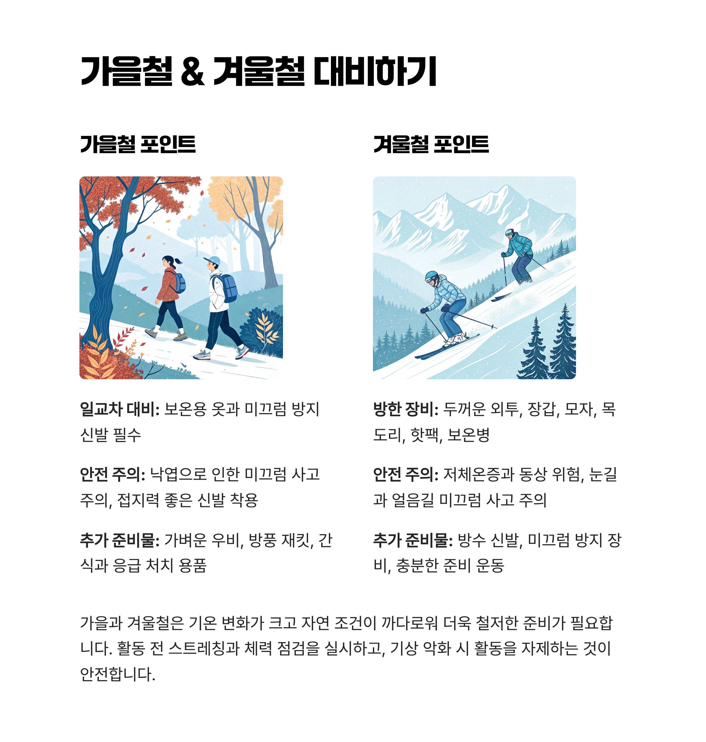 계절별 레저스포츠